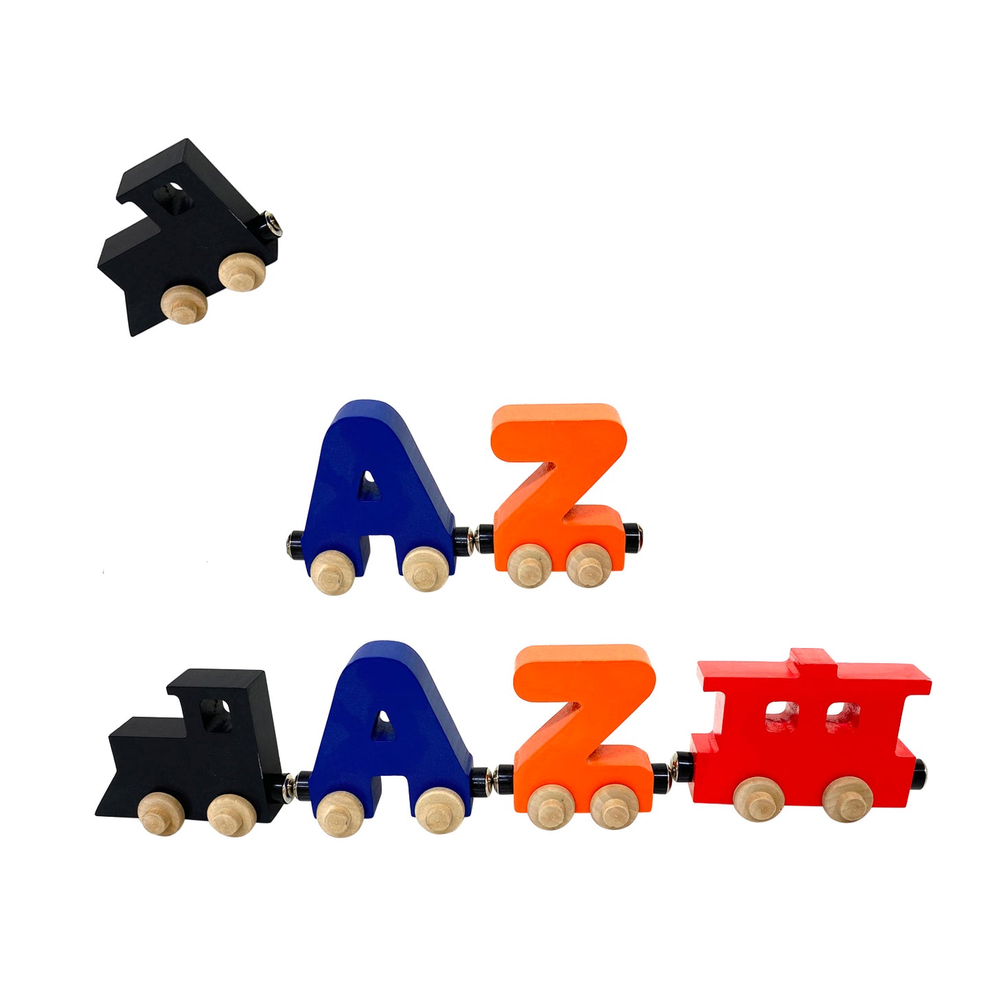 2 Letter Train Wooden Perosnalized Name Letters Includes Train & Wagon Letters Puzzle Includes Train & Wagon Free