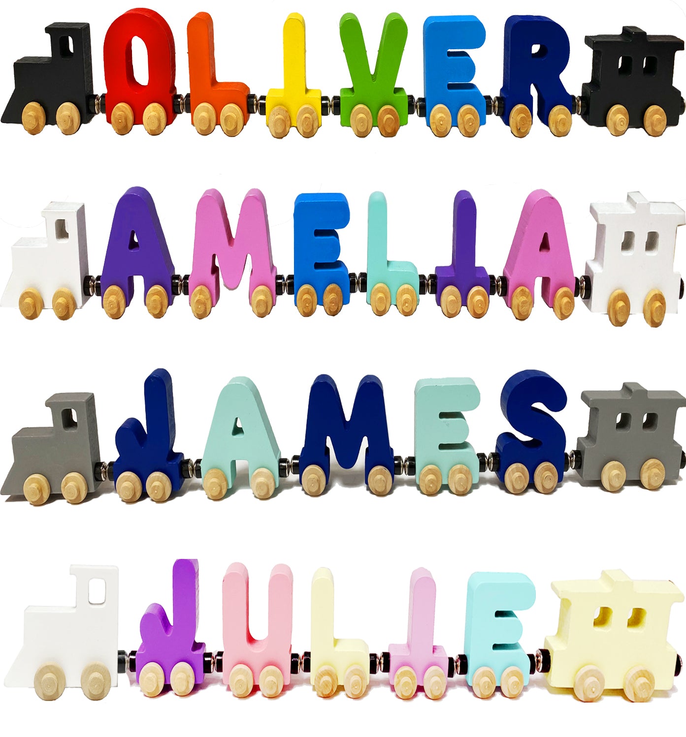 Build A Toy Train! Your Name Letter Railroad Puzzle Includes Train & Wagon (B07YL7FDHM)