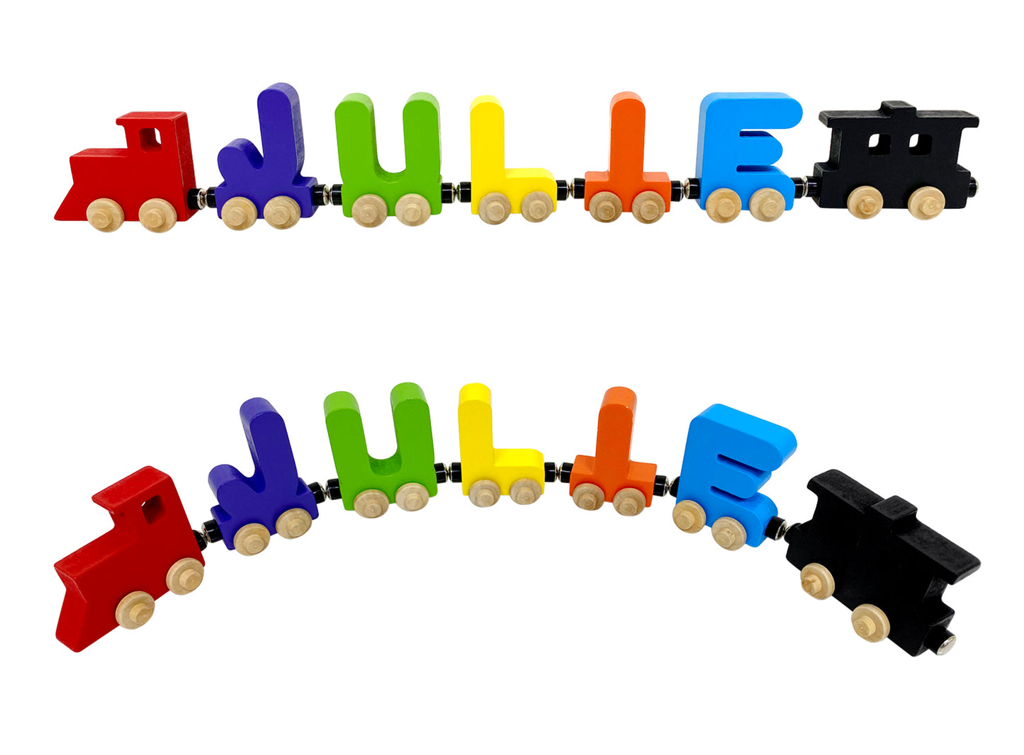 5 Letter Train Wooden Perosnalized Name Letters Includes Train & Wagon Letters Puzzle Includes Train & Wagon Free