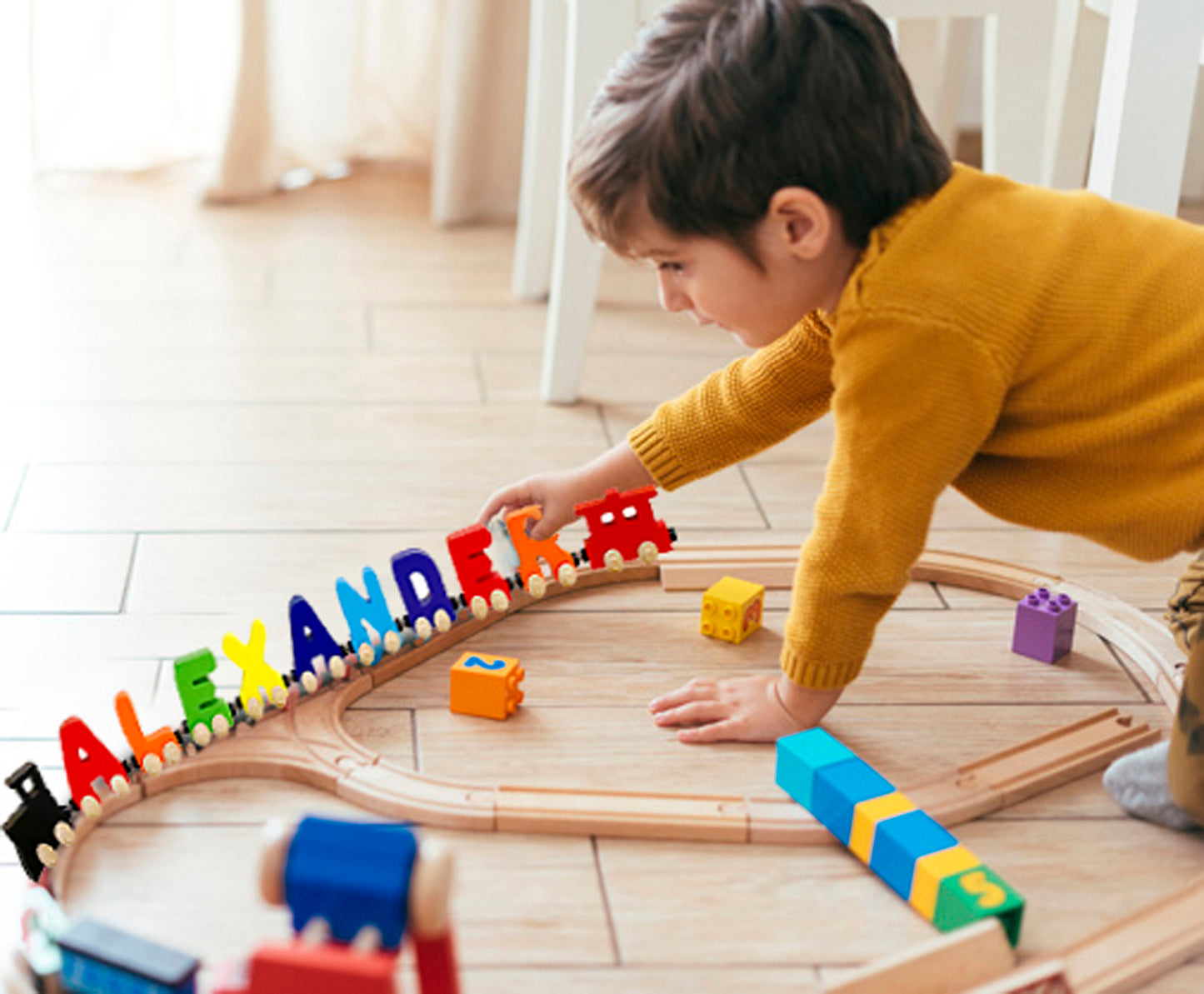 7 Letter Train Wooden Perosnalized Name Letters Includes Train & Wagon Letters Puzzle Includes Train & Wagon Free