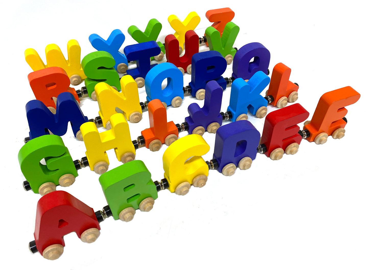 2 Letter Train Wooden Perosnalized Name Letters Includes Train & Wagon Letters Puzzle Includes Train & Wagon Free