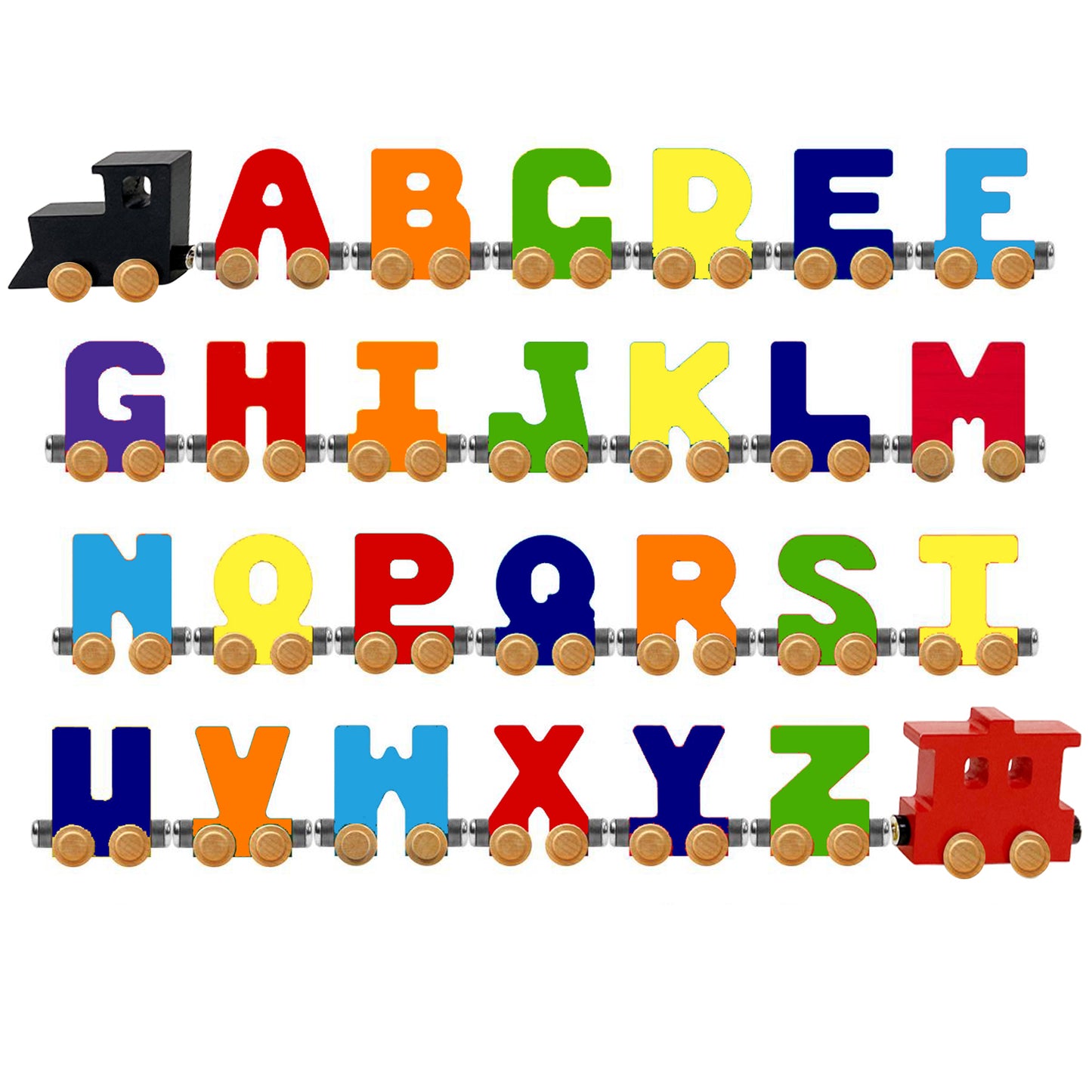 10 Letter Train Wooden Perosnalized Name Letters Includes Train & Wagon Letters Puzzle Includes Train & Wagon Free