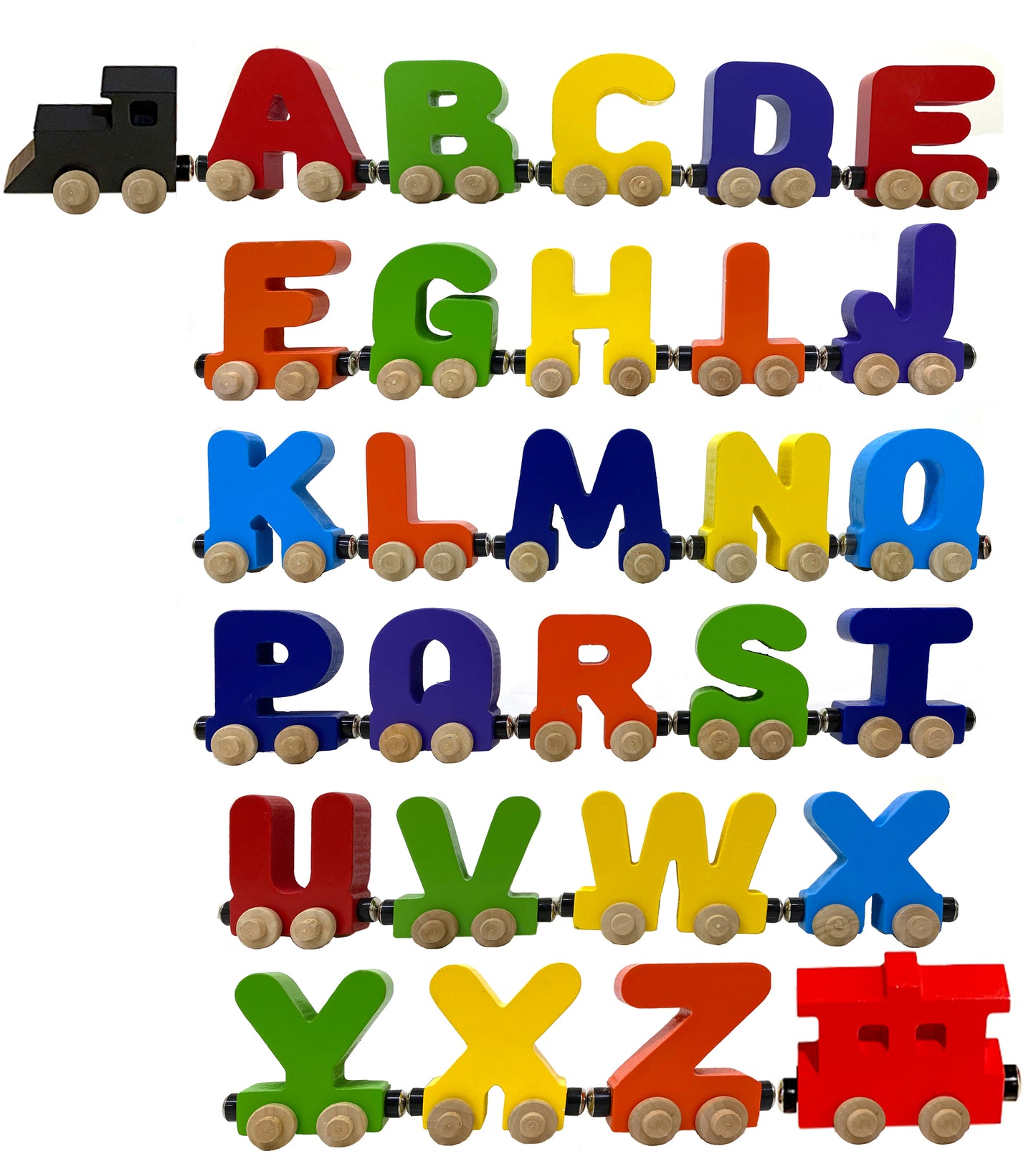 8 Letter Train Wooden Perosnalized Name Letters Includes Train & Wagon Letters Puzzle Includes Train & Wagon Free